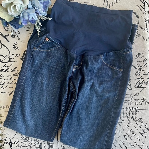 🏷️ 4/$25 Hudson x A Pea in the Pod Over Belly Straight Maternity Jeans - Picture 2 of 4